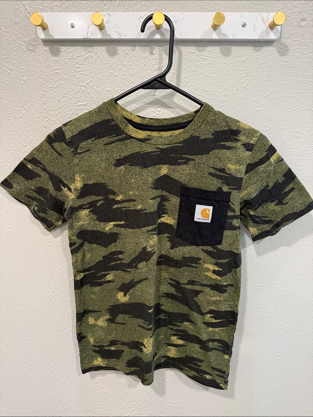 Youth Carhartt Olive Green Camo Short Sleeve Tee